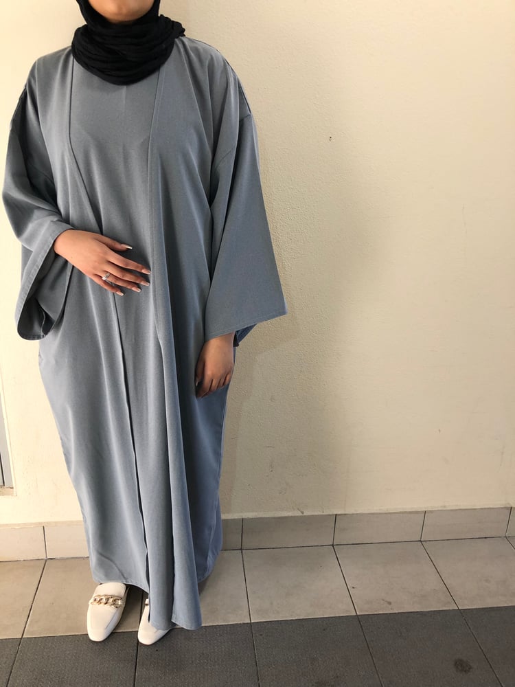 Image of HAWA GREY OPEN ABAYA ONLY