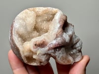 Image 8 of Purple Fluorite & Druzy Quartz Skull Carving #2785