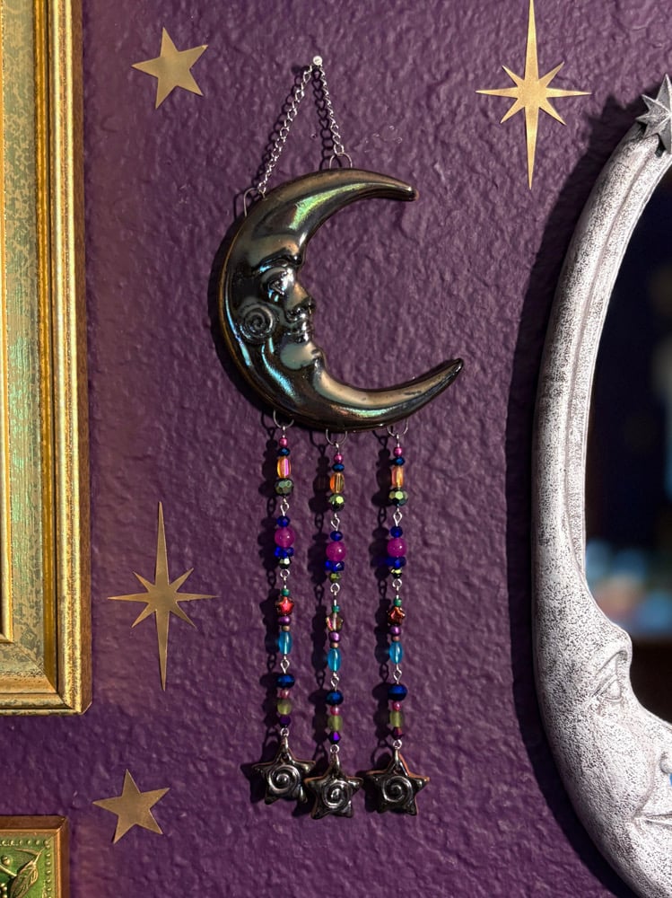 Image of Beaded Moon Wall Hanging #6