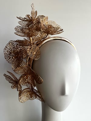 Image of Gold orchid headpiece #2