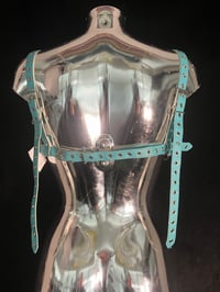 Image 2 of SAMPLE Turquoise beaded Cage Bra - SIZE - L