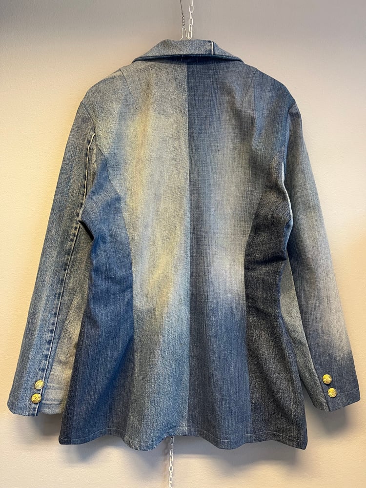 Image of Slim blazerjakke i jeans  (m)