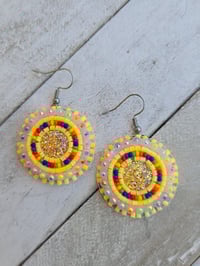 Image 1 of Neon Orange rainbow earrings 
