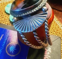 Image 5 of Vintage Petrified Wood and Rope cuff