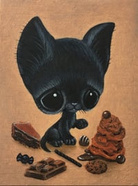 Black Cat Rainbow Collection Art Print