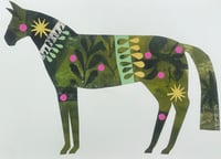 Image 1 of A4 unframed monoprinted horse XII
