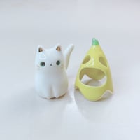 Image 2 of Banana Cat Ceramic Figurine 