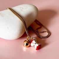 Image 4 of Triple Charm Apple Necklace