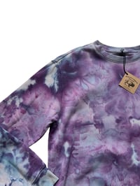 Image 5 of  M Unisex Crew Sweatshirt in Purple Haze Ice Dye