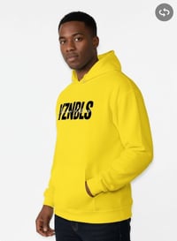 Image 3 of YB Yellow Abbreviated Print Pullover Hoodie
