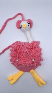 Image 1 of Pink Flamingo Crochet Bag