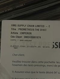 Image 3 of LP Emperor «Prometheus - The Discipline of Fire & Demise» Testpress 