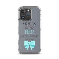 Image 3 of Psalms 46:5 God Is Within Her Gray + Blue Case for iPhone