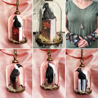 Image 1 of Edgar Allan Poe Raven Glass Dome Necklace