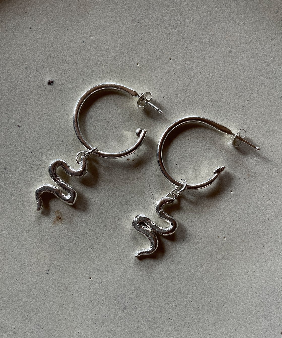 Image of Serpent Charm Hoops