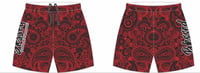 HN Red Paisley Mesh Shorts