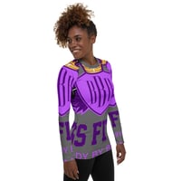 Image 3 of BOSSFITTED Purple and Grey Women's Rash Guard