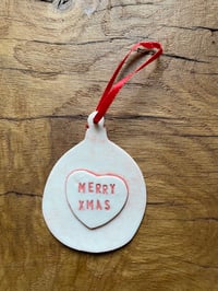 Image 2 of Bauble Christmas Decoration 'Merry Xmas'