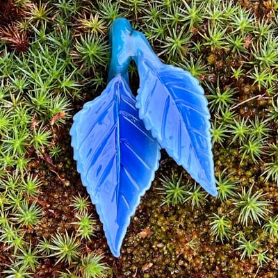 Image of Ice Blue Double Leaf Pendant