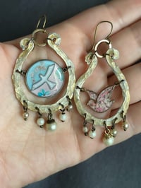Image 4 of Asymmetrical bird earrings