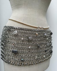 Image 1 of Chainmail Mini Skirt, Crystal and Pearl embellished