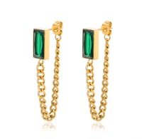 Luxe Gemstone Chain Drop Earrings