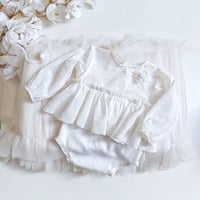 Image 1 of Newborn girls photography  body-dress Bella | white