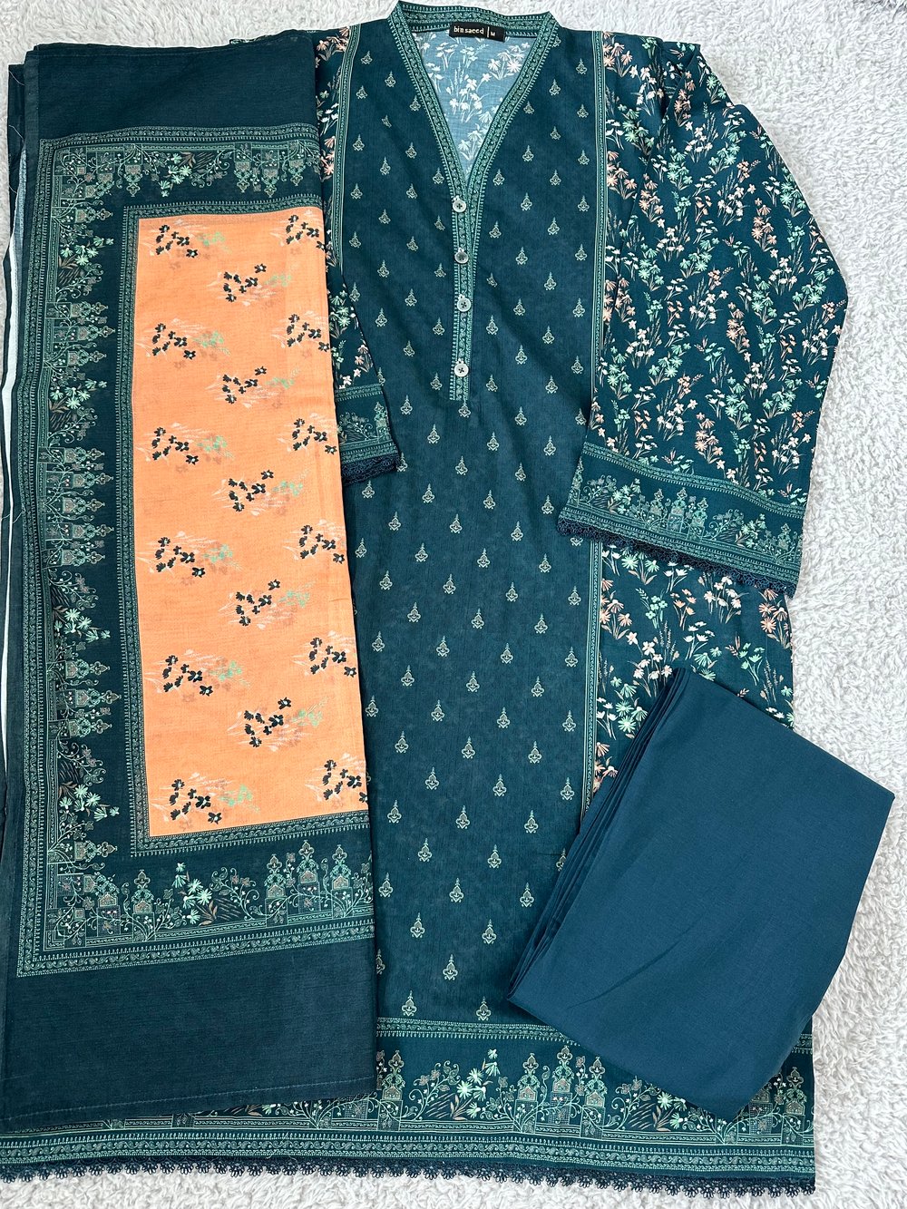 Teal n peach 