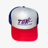 Red white and blue superstar Trucker hat 