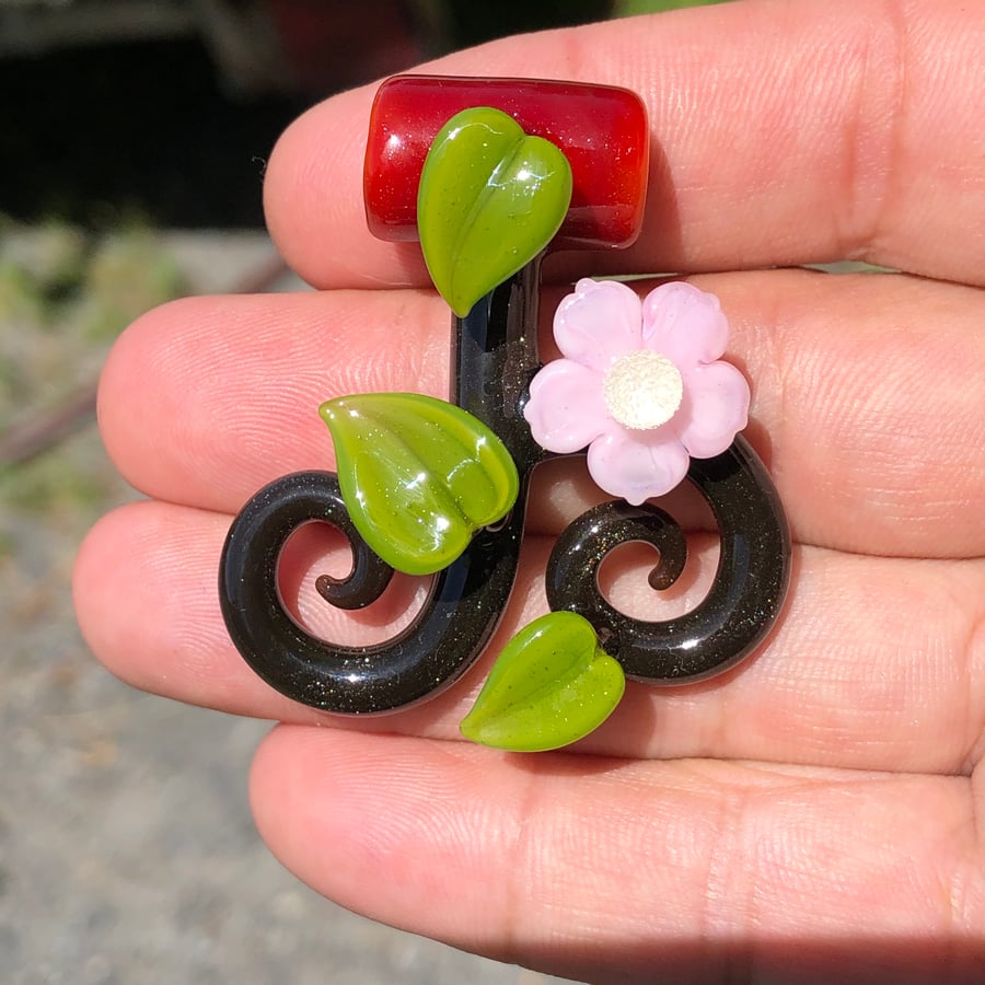 Image of Pink Flower Vine Pendant