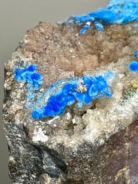 Image 7 of Rare Cyanotrichite On Quartz Matrix Specimen | Guizhou China