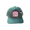 Art Of Fame/ K Frame 5 Panel Trucker Hat Hunter Green/ Camp Crystal Lake Double Patch/ With Pin