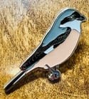 Lesser Grey Shrike - No.93 - UK Birding Pins - Enamel Pin Badge
