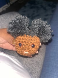 Image 1 of 2 puff black girl keychain