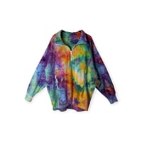 Image 1 of ♻️ UPCYCLED L Men's Half Zip Knit Pullover in Bright Ice Dye