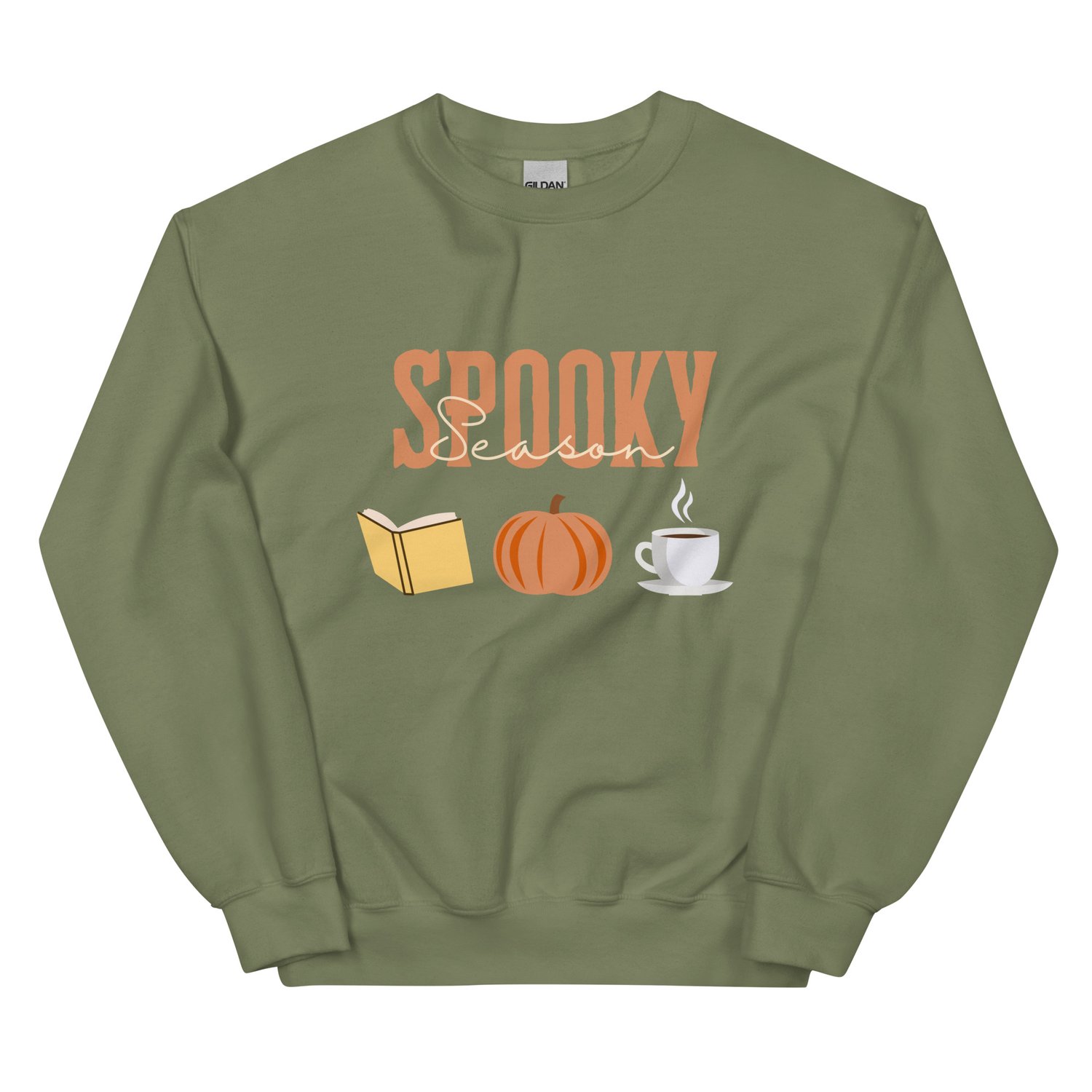 Image of Spooky season pumpkin book tea Unisex Sweatshirt