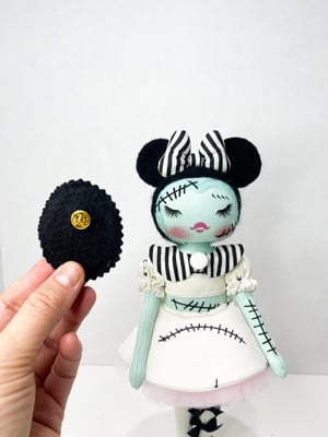 Image of SMALL ZOMBIE ART DOLL DISNEY INSPIRED WITH REMOVABLE PIN 