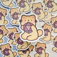 Image 3 of DND dice roll cat vinyl sticker