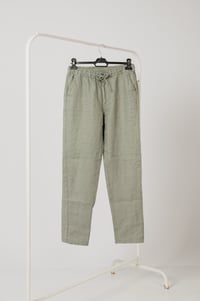 Image 1 of Pantalón de lino verde