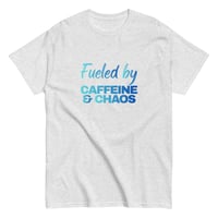 Image 6 of Unisex classic tee, Fueled by Caffeine & Chaos T-Shirt | Funny Coffee Lover Chaos Humor Graphic Tee