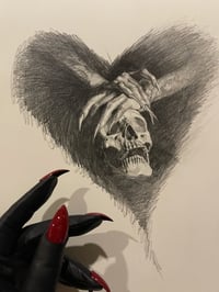 Image 1 of Hands on Heart Original Graphite drawing on Moleskine