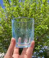 Light blue blown glass cup 8oz 