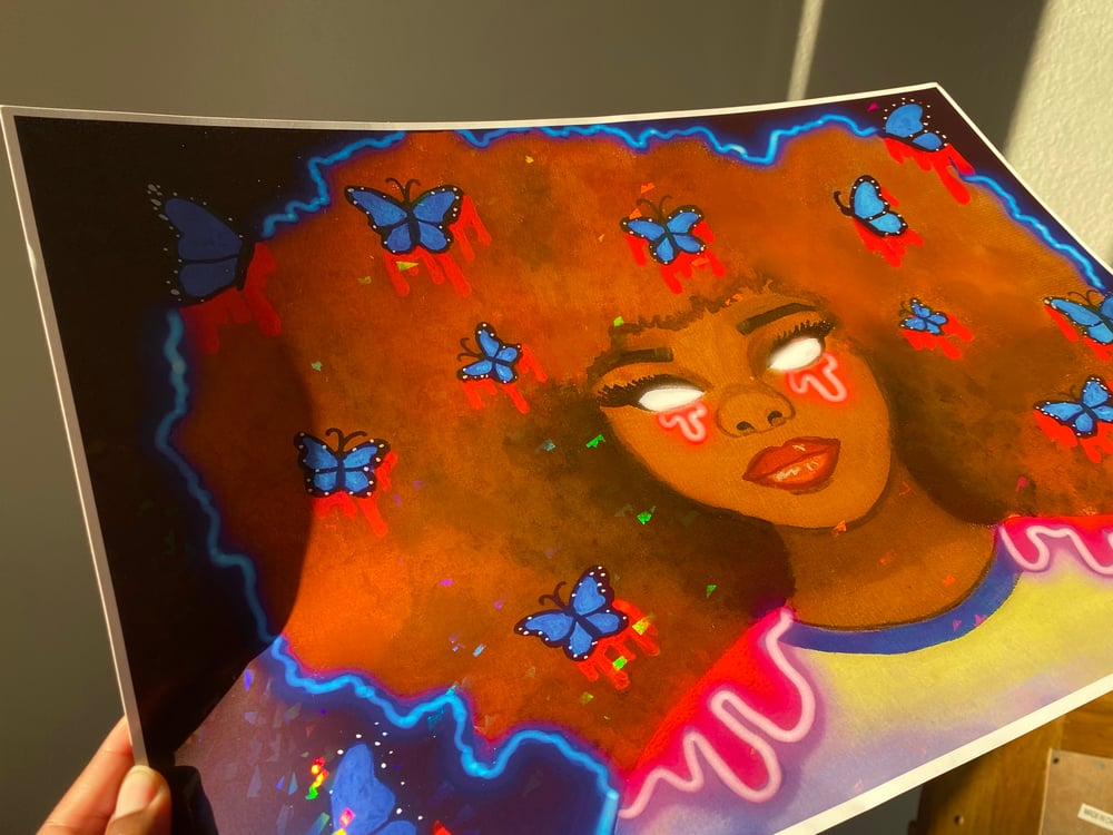 Image of Butterfly Drip Queen-Holographic Print