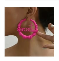 Fuschia Pink Bamboo Hoops