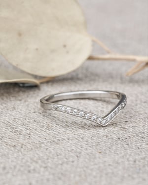 Image of Platinum white diamond semi-eternity wishbone ring