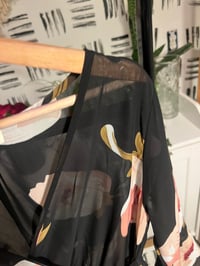 Image 2 of sheer black flower dress 