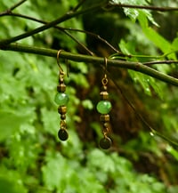 Image 1 of Green and Copper Bead Earrings