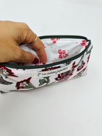 Image 4 of Pochette de transport à lunettes coton matelassé indien bordeaux et kaki