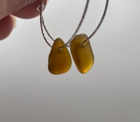 Image 6 of Sterling Silver Diamond Cut Statement Sea Glass Hoops