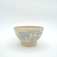 Image 1 of wide blue town bowl